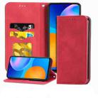 For Huawei P smart 2021 Retro Skin Feel Business Magnetic Horizontal Flip Leather Case(Red) - 1
