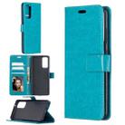 For Samsung Galaxy S20 FE Crazy Horse Texture Horizontal Flip Leather Case with Holder & Card Slots & Wallet & Photo Frame(Blue) - 1