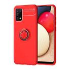 For Samsung Galaxy A02s EU VersionMetal Ring Holder 360 Degree Rotating TPU Case(Red+Red) - 1
