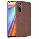 For OPPO Realme 7 / Narzo 20 Pro Shockproof Crocodile Texture PC + PU Case(Brown) - 1