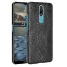 For Nokia 2.4 Shockproof Crocodile Texture PC + PU Case(Black) - 1