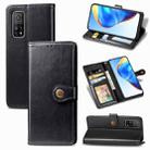 For Xiaomi Mi 10T / Redmi K30S Retro Solid Color Leather Buckle Phone Case with Lanyard & Photo Frame & Card Slot & Wallet & Stand Function(Black) - 1