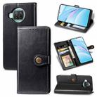 For Xiaomi Mi 10T Lite 5G Retro Solid Color Leather Buckle Phone Case with Lanyard & Photo Frame & Card Slot & Wallet & Stand Function(Black) - 1