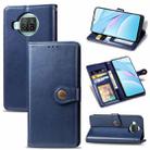 For Xiaomi Mi 10T Lite 5G Retro Solid Color Leather Buckle Phone Case with Lanyard & Photo Frame & Card Slot & Wallet & Stand Function(Blue) - 1