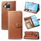 For Xiaomi Mi 10T Lite 5G Retro Solid Color Leather Buckle Phone Case with Lanyard & Photo Frame & Card Slot & Wallet & Stand Function(Brown) - 1