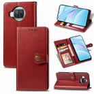 For Xiaomi Mi 10T Lite 5G Retro Solid Color Leather Buckle Phone Case with Lanyard & Photo Frame & Card Slot & Wallet & Stand Function(Red) - 1