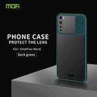 For OnePlus Nord MOFI Xing Dun Series Translucent Frosted PC + TPU Privacy Anti-glare Shockproof All-inclusive Protective Case(Green) - 1