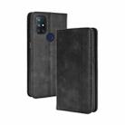 For OnePlus Nord N10 5G Magnetic Buckle Retro Crazy Horse Texture Horizontal Flip Leather Case with Holder & Card Slots & Photo Frame(Black) - 1