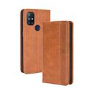 For OnePlus Nord N10 5G Magnetic Buckle Retro Crazy Horse Texture Horizontal Flip Leather Case with Holder & Card Slots & Photo Frame(Brown) - 1