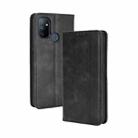 For OnePlus Nord N100 Magnetic Buckle Retro Crazy Horse Texture Horizontal Flip Leather Case with Holder & Card Slots & Photo Frame(Black) - 1