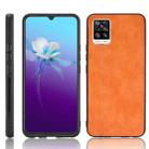 For Vivo V20 Shockproof Sewing Cow Pattern Skin PC + PU + TPU Case(Orange) - 1