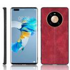 For Huawei Mate 40 Pro+ Shockproof Sewing Cow Pattern Skin PC + PU + TPU Case(Red) - 1