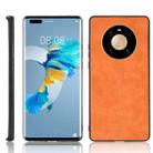 For Huawei Mate 40 Pro+ Shockproof Sewing Cow Pattern Skin PC + PU + TPU Case(Orange) - 1