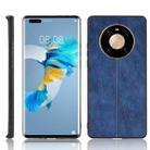 For Huawei Mate 40 Pro+ Shockproof Sewing Cow Pattern Skin PC + PU + TPU Case(Blue) - 1