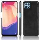 For OPPO Reno4 SE Shockproof Litchi Texture PC + PU Case(Black) - 1