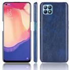 For OPPO Reno4 SE Shockproof Litchi Texture PC + PU Case(Blue) - 1