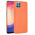 For OPPO Reno4 SE Shockproof Crocodile Texture PC + PU Case(Orange) - 1