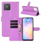 For Huawei nova 8 SE Litchi Texture Horizontal Flip Protective Case with Holder & Card Slots & Wallet(Purple) - 1