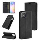 For Huawei nova 8 SE Retro-skin Business Magnetic Suction Leather Case with Holder & Card Slots & Wallet(Black) - 1