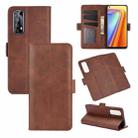 For OPPO Realme 7 Dual-side Magnetic Buckle Horizontal Flip Leather Case with Holder & Card Slots & Wallet(Brown) - 1