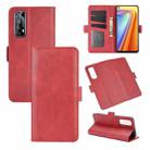 For OPPO Realme 7 Dual-side Magnetic Buckle Horizontal Flip Leather Case with Holder & Card Slots & Wallet(Red) - 1