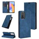 For Huawei Honor 10X Lite Retro-skin Business Magnetic Suction Leather Case with Holder & Card Slots & Wallet(Dark Blue) - 1