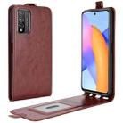 For Huawei Honor 10X Lite R64 Texture Single Vertical Flip Leather Case with Card Slots & Photo Frame(Brown) - 1