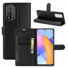 For Huawei Honor 10X Lite Litchi Texture Horizontal Flip Protective Case with Holder & Card Slots & Wallet(Black) - 1