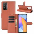 For Huawei Honor 10X Lite Litchi Texture Horizontal Flip Protective Case with Holder & Card Slots & Wallet(Brown) - 1