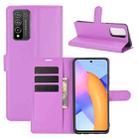 For Huawei Honor 10X Lite Litchi Texture Horizontal Flip Protective Case with Holder & Card Slots & Wallet(Purple) - 1