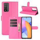 For Huawei Honor 10X Lite Litchi Texture Horizontal Flip Protective Case with Holder & Card Slots & Wallet(Rose red) - 1