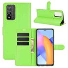 For Huawei Honor 10X Lite Litchi Texture Horizontal Flip Protective Case with Holder & Card Slots & Wallet(Green) - 1