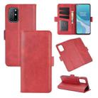 For OnePlus 8T Dual-side Magnetic Buckle Horizontal Flip Leather Case with Holder & Card Slots & Wallet(Red) - 1