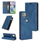 For Motorola Moto G 5G Retro-skin Business Magnetic Suction Leather Case with Holder & Card Slots & Wallet(Dark Blue) - 1