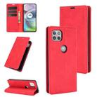 For Motorola Moto G 5G Retro-skin Business Magnetic Suction Leather Case with Holder & Card Slots & Wallet(Red) - 1