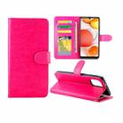 For Samsung Galaxy A42 5G Crazy Horse Texture Leather Horizontal Flip Protective Case with Holder & Card Slots & Wallet & Photo Frame(Rose Red) - 1