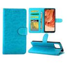 For OPPO F17 / A73 (2020) 4G Crazy Horse Texture Leather Horizontal Flip Protective Case with Holder & Card Slots & Wallet & Photo Frame(Baby Blue) - 1