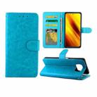 For Xiaomi Poco X3 NFC Crazy Horse Texture Leather Horizontal Flip Protective Case with Holder & Card Slots & Wallet & Photo Frame(Baby Blue) - 1