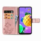 For LG K52 Four-leaf Clasp Embossed Buckle Mobile Phone Protection Leather Case with Lanyard & Card Slot & Wallet & Bracket Function(Rose Gold) - 4