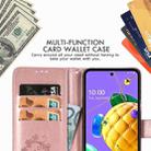For LG K52 Four-leaf Clasp Embossed Buckle Mobile Phone Protection Leather Case with Lanyard & Card Slot & Wallet & Bracket Function(Rose Gold) - 7