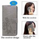 For LG K92 5G Four-leaf Clasp Embossed Buckle Mobile Phone Protection Leather Case with Lanyard & Card Slot & Wallet & Bracket Function(Gray) - 6