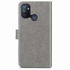 For One Plus Nord N100 Four-leaf Clasp Embossed Buckle Mobile Phone Protection Leather Case with Lanyard & Card Slot & Wallet & Bracket Function(Gray) - 3