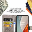 For One Plus Nord N100 Four-leaf Clasp Embossed Buckle Mobile Phone Protection Leather Case with Lanyard & Card Slot & Wallet & Bracket Function(Gray) - 7
