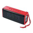T&G TG174 TWS Mmirror Bluetooth Speaker, Support Alarm Clock / Time & Temperature Display / Micro SD Card / FM / MP3(Red) - 1