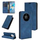 For Huawei Mate 40 Pro+ Retro-skin Business Magnetic Suction Leather Case with Holder & Card Slots & Wallet(Dark Blue) - 1