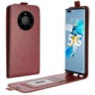 For Huawei Mate 40 Pro+ R64 Texture Single Vertical Flip Leather Protective Case with Card Slots & Photo Frame(Brown) - 1