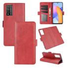 For Huawei Honor 10X Lite Dual-side Magnetic Buckle Horizontal Flip Leather Case with Holder & Card Slots & Wallet(Red) - 1