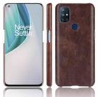 For OnePlus Nord N10 Shockproof Litchi Texture PC + PU Case(Brown) - 1