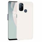For OnePlus Nord N100 Shockproof Crocodile Texture PC + PU Case(White) - 1