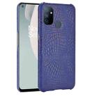 For OnePlus Nord N100 Shockproof Crocodile Texture PC + PU Case(Blue) - 1